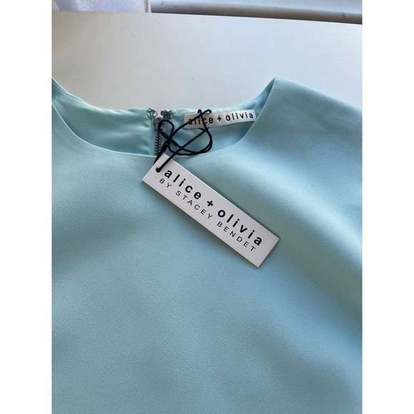 Alice + Olivia Powder Blue Shift Dress Sleeveless Zip Back Size‎ 10 NWT - Picture 4 of 8